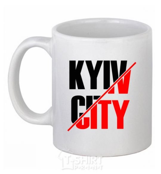 Ceramic mug Kyiv city White фото
