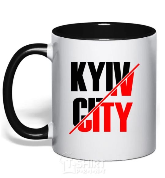 Чашка с цветной ручкой Kyiv city Черный фото