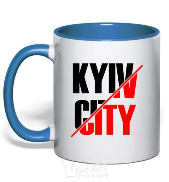 Чашка с цветной ручкой Kyiv city Ярко-синий фото