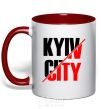 Mug with a colored handle Kyiv city red фото