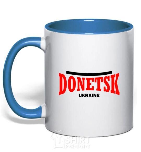 Чашка с цветной ручкой Donetsk Ukraine Ярко-синий фото