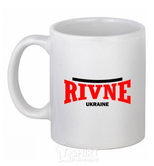 Ceramic mug Rivne Ukraine White фото