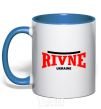 Mug with a colored handle Rivne Ukraine royal-blue фото