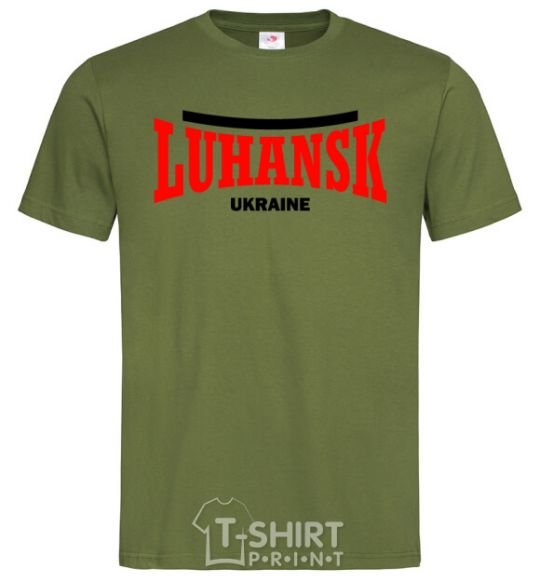 Мужская футболка Luhansk Ukraine Оливковый фото