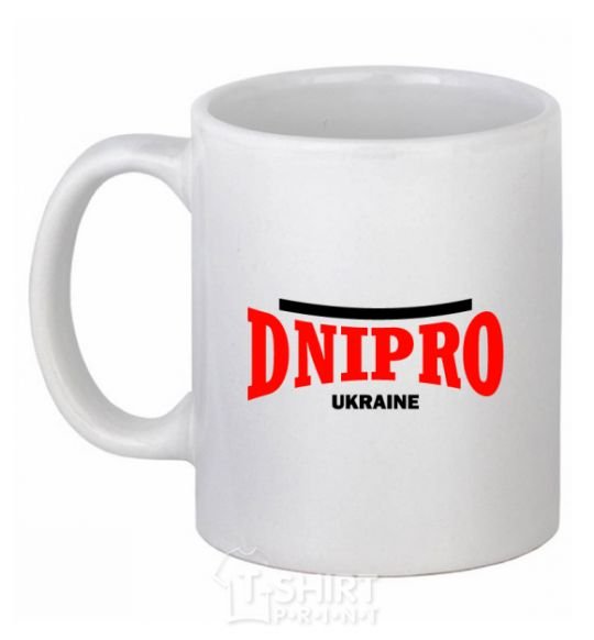 Ceramic mug Dnipro Ukraine White фото