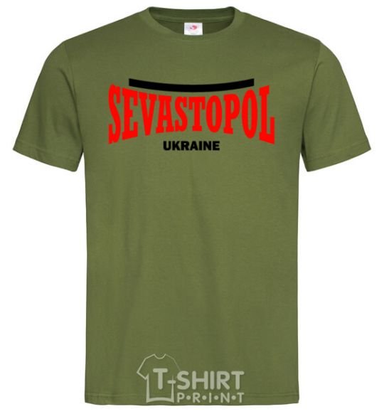 Мужская футболка Sevastopol Ukraine Оливковый фото