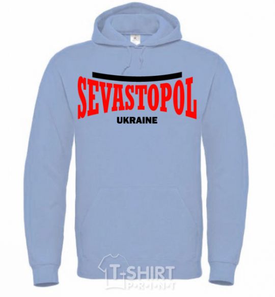 Men`s hoodie Sevastopol Ukraine sky-blue фото