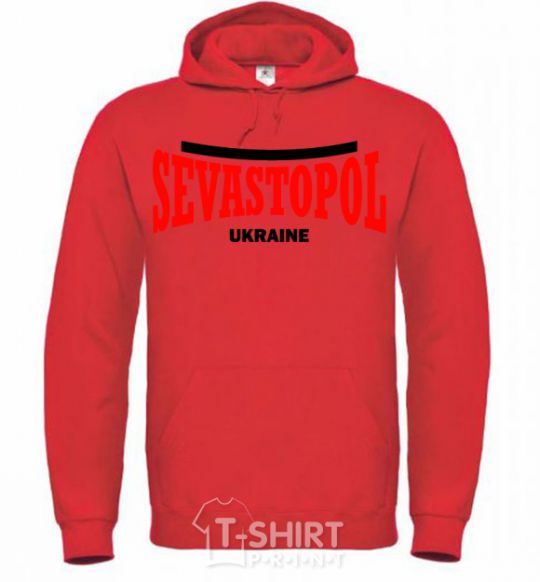 Men`s hoodie Sevastopol Ukraine bright-red фото