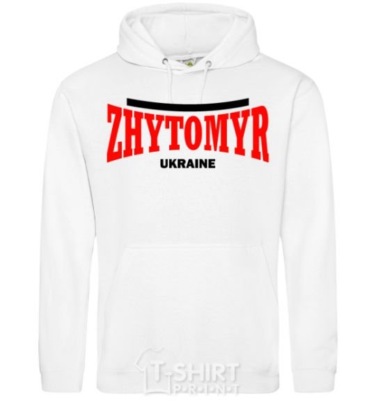 Men`s hoodie Zhytomyr Ukraine White фото