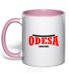 Mug with a colored handle Odesa Ukraine light-pink фото