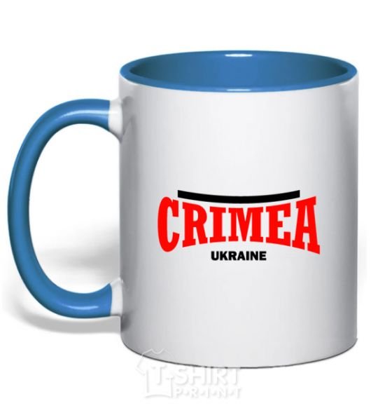 Mug with a colored handle Crimea Ukraine royal-blue фото