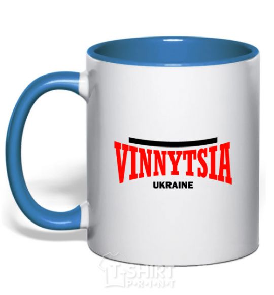 Mug with a colored handle Vinnytsia Ukraine royal-blue фото