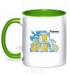 Mug with a colored handle Odessa is the capital of the world kelly-green фото