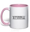 Mug with a colored handle Zhytomyr resident light-pink фото