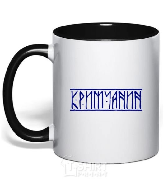 Mug with a colored handle Crimean black фото