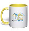 Mug with a colored handle Sumy is the capital of the world yellow фото