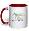 Mug with a colored handle Sumy is the capital of the world red фото