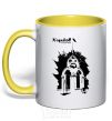 Mug with a colored handle Kharkiv is the capital of the world yellow фото