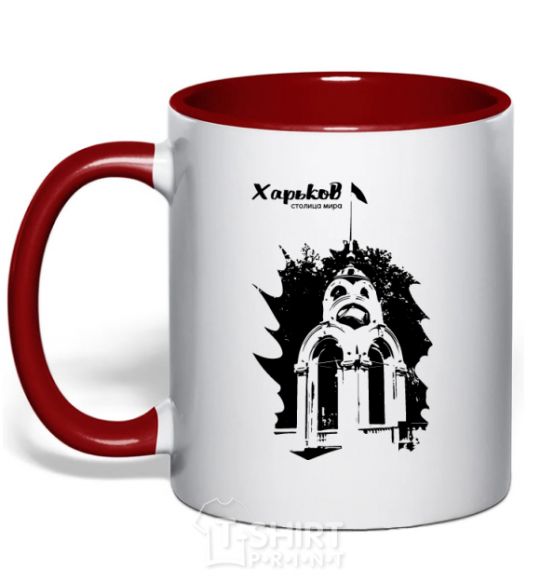 Mug with a colored handle Kharkiv is the capital of the world red фото