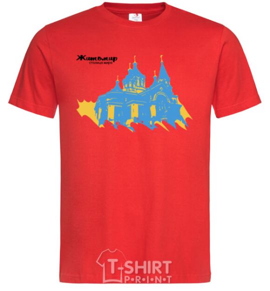 Мужская футболка Житомир столица мира Красный фото