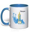 Mug with a colored handle Vinnitsa Capital of world royal-blue фото