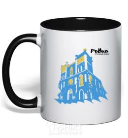 Mug with a colored handle Rivne flag yellow фото