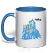 Mug with a colored handle Rivne Capital of the World royal-blue фото