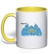 Mug with a colored handle Nikolaev is the capital of the world yellow фото