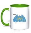 Mug with a colored handle Nikolaev is the capital of the world kelly-green фото