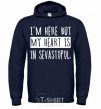 Men`s hoodie I'm here but my heart is in Sevastopol navy-blue фото