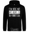 Men`s hoodie I'm here but my heart is in Vinnytsia black фото