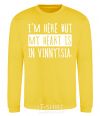 Sweatshirt I'm here but my heart is in Vinnytsia yellow фото