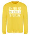 Sweatshirt I'm here but my heart is in Kherson yellow фото