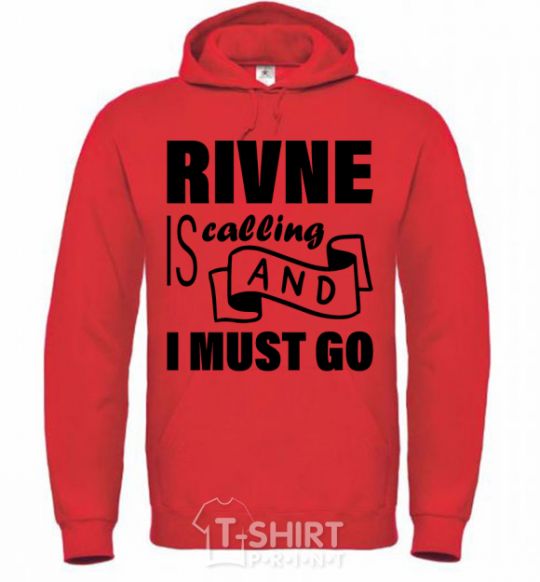 Men`s hoodie Rivne is calling and i must go bright-red фото