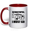 Mug with a colored handle Sevastopol is calling and i must go red фото