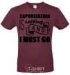 Men's T-Shirt Zaporizhzhia is calling and i must go burgundy фото