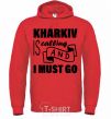 Men`s hoodie Kharkiv is calling and i must go bright-red фото