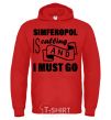 Men`s hoodie Simferopol is calling and i must go bright-red фото