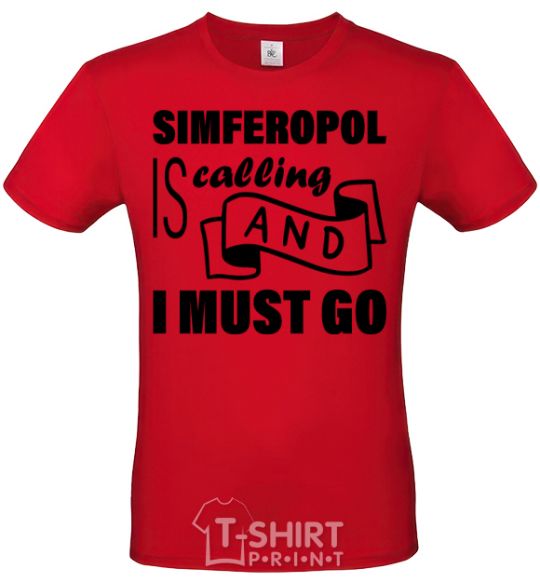 Men's T-Shirt Simferopol is calling and i must go red фото