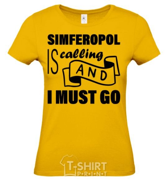 Women's T-shirt Simferopol is calling and i must go cornsilk фото