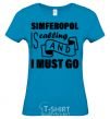 Women's T-shirt Simferopol is calling and i must go sky-blue фото