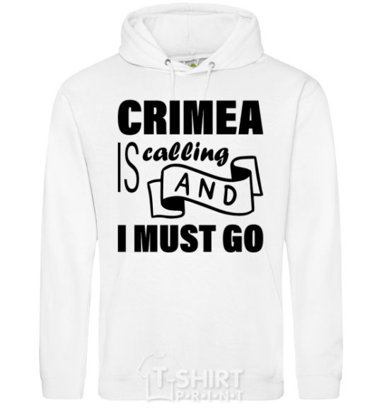 Мужская толстовка (худи) Crimea is calling and i must go Белый фото