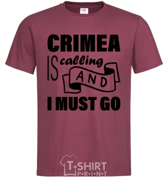 Мужская футболка Crimea is calling and i must go Бордовый фото