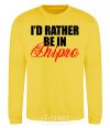 Sweatshirt I'd rather be in Dnipro yellow фото