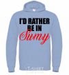 Men`s hoodie I'd rather be in Sumy sky-blue фото