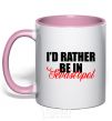 Mug with a colored handle I'd rather be in Sevastopol light-pink фото