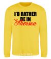 Sweatshirt I'd rather be in Kherson yellow фото