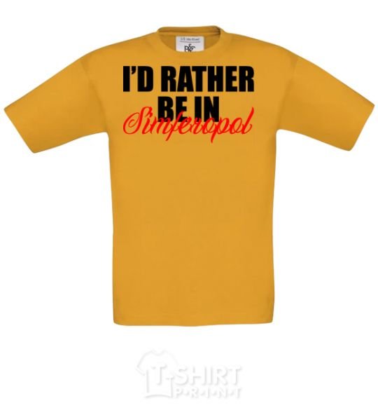 Kids T-shirt I'd rather be in Simferopol cornsilk фото