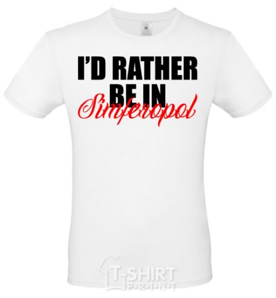 Мужская футболка I'd rather be in Simferopol Белый фото