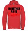 Men`s hoodie I'd rather be in Crimea bright-red фото